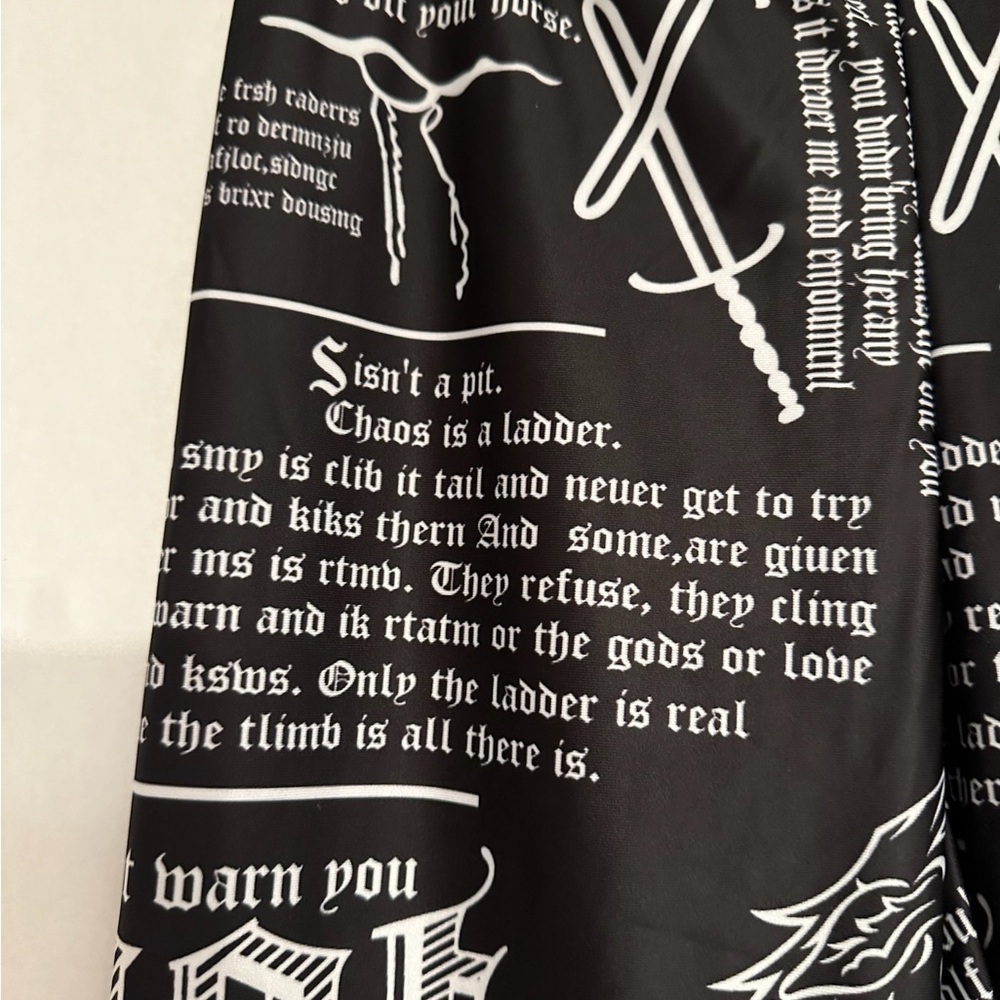 Game of Thrones Littlefinger Lord Baelish Quotes Leggings Black White One Size - Picture 2 of 11